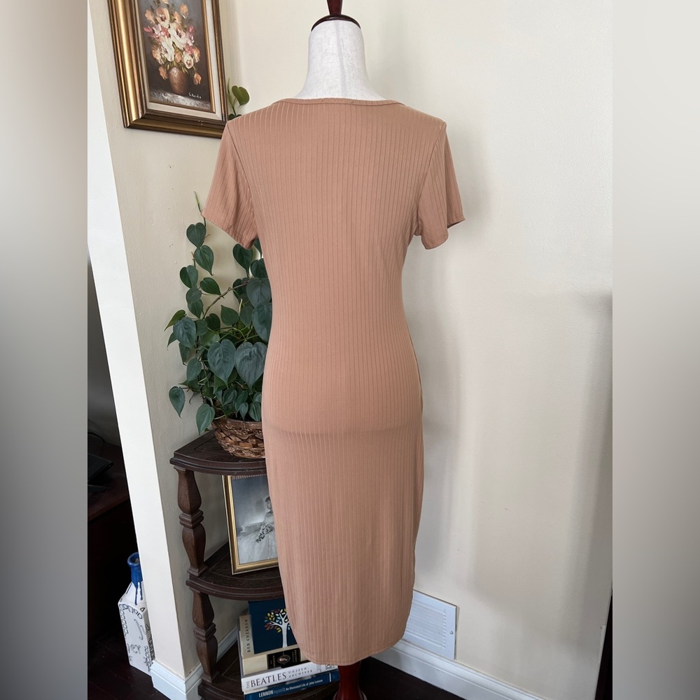 Pink Lily Ribbed Midi T-Shirt Dress sz M NEW - Picture 7 of 9